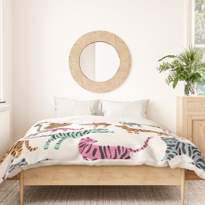 Tiger Collection - Pink & Blue Palette Duvet Cover Gallery Image 3