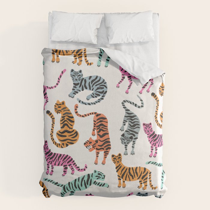 Tiger Collection - Pink & Blue Palette Duvet Cover Gallery Image 6