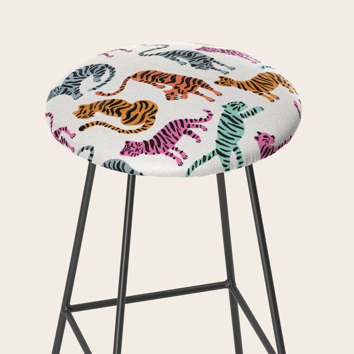 Tiger Collection - Pink & Blue Palette Stool Gallery Image 2