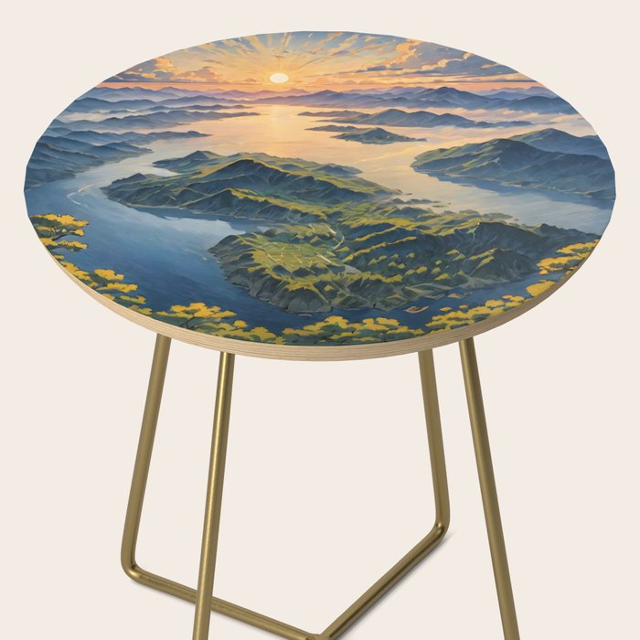 Awoke - A Contemporary Ukiyo-e Nature Landscape Side Table Gallery Image 2