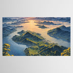 Awoke - A Contemporary Ukiyo-e Nature Landscape Tablecloth Gallery Image 2