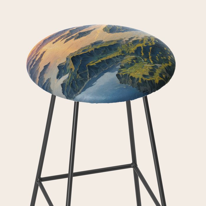 Awoke - A Contemporary Ukiyo-e Nature Landscape Stool Gallery Image 2