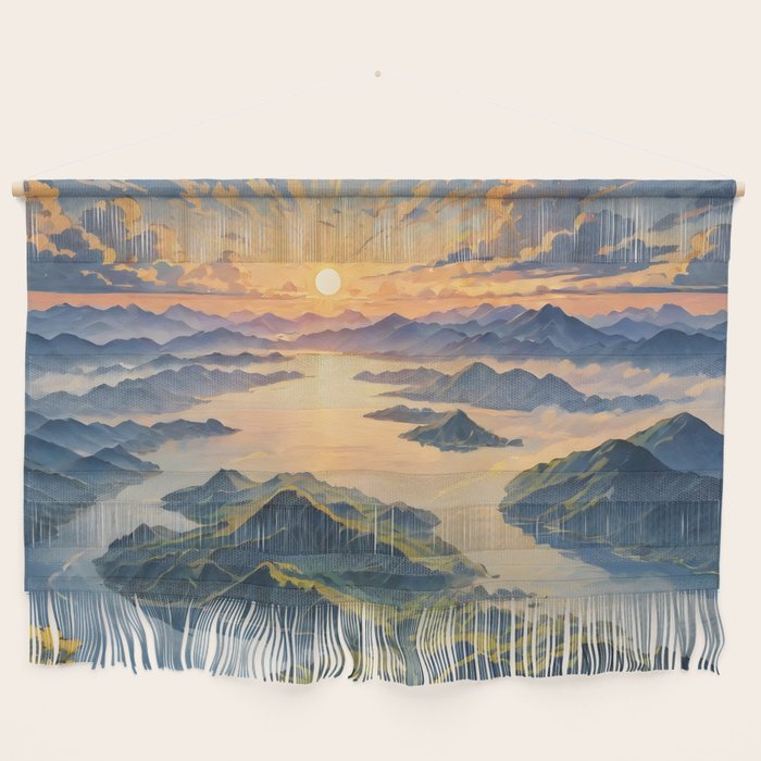 Awoke - A Contemporary Ukiyo-e Nature Landscape Wall Hanging Gallery Image 1