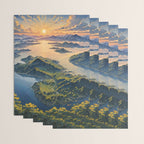 Awoke - A Contemporary Ukiyo-e Nature Landscape Wrapping Paper Gallery Image 3