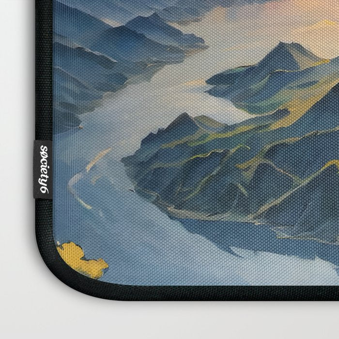 Awoke - A Contemporary Ukiyo-e Nature Landscape Laptop Sleeve Gallery Image 3