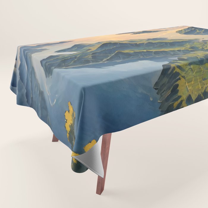 Awoke - A Contemporary Ukiyo-e Nature Landscape Tablecloth Gallery Image 1