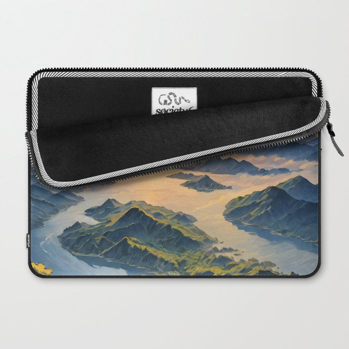 Awoke - A Contemporary Ukiyo-e Nature Landscape Laptop Sleeve Gallery Image 2
