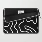 Squiggle Maze Minimalist Abstract Pattern in White and Black Laptop Sleeve Gallery Image 2