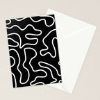 Squiggle Maze Minimalist Abstract Pattern in White and Black Stationery Card Gallery Image 2
