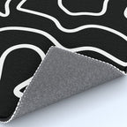 Squiggle Maze Minimalist Abstract Pattern in White and Black Rug Gallery Image 4