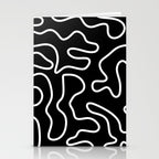 Squiggle Maze Minimalist Abstract Pattern in White and Black Stationery Card Gallery Image 2