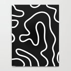Squiggle Maze Minimalist Abstract Pattern in White and Black Notebook Gallery Image 4