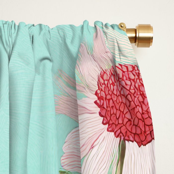 Azalea and Wildflower Bouquet on Teal Window Curtain Gallery Image 2