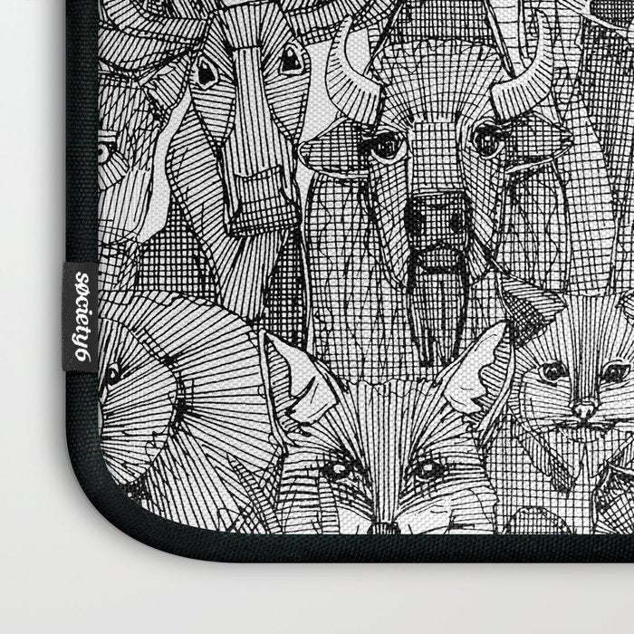 canadian animals black white Laptop Sleeve Gallery Image 3