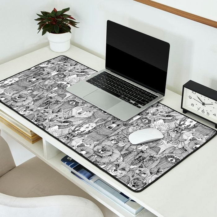 canadian animals black white Desk Mat Gallery Image 2
