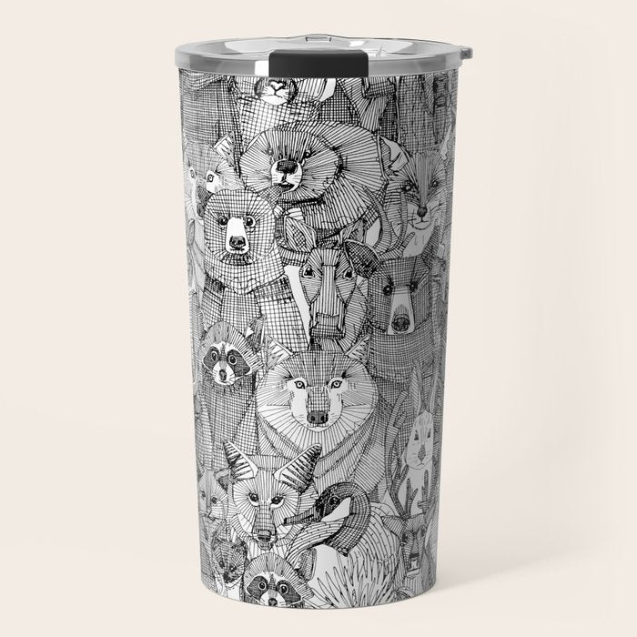 canadian animals black white Travel Mug Gallery Image 1