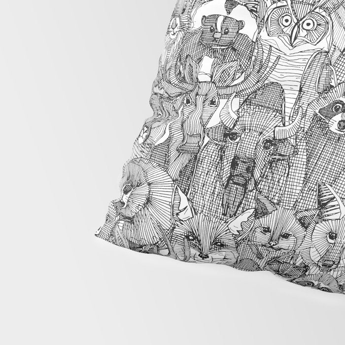 canadian animals black white Pillow Sham Gallery Image 4