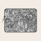 canadian animals black white Laptop Sleeve Gallery Image 1