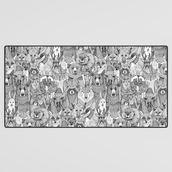 canadian animals black white Desk Mat Gallery Image 3