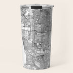 Los Angeles White Map Travel Mug Gallery Image 1