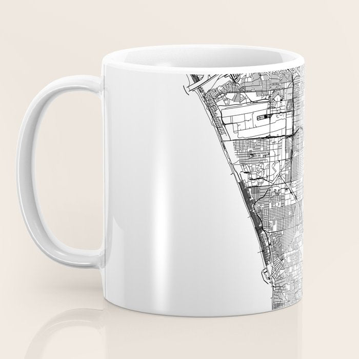 Los Angeles White Map Coffee Mug Gallery Image 3