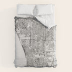 Los Angeles White Map Duvet Cover Gallery Image 6