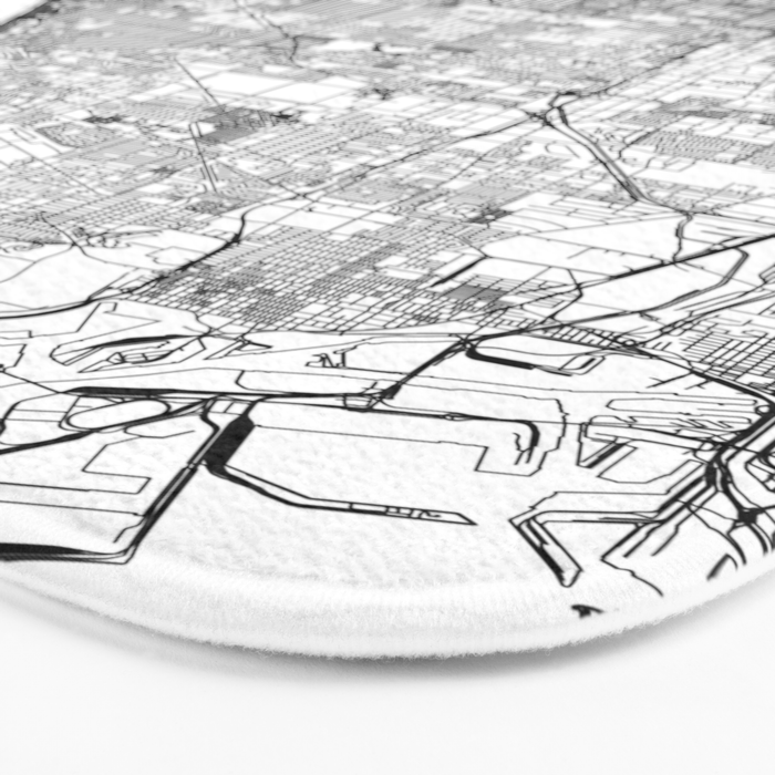 Los Angeles White Map Bath Mat Gallery Image 3