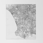 Los Angeles White Map Throw Blanket Gallery Image 2