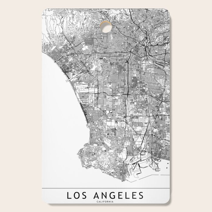 Los Angeles White Map Cutting Board Gallery Image 1