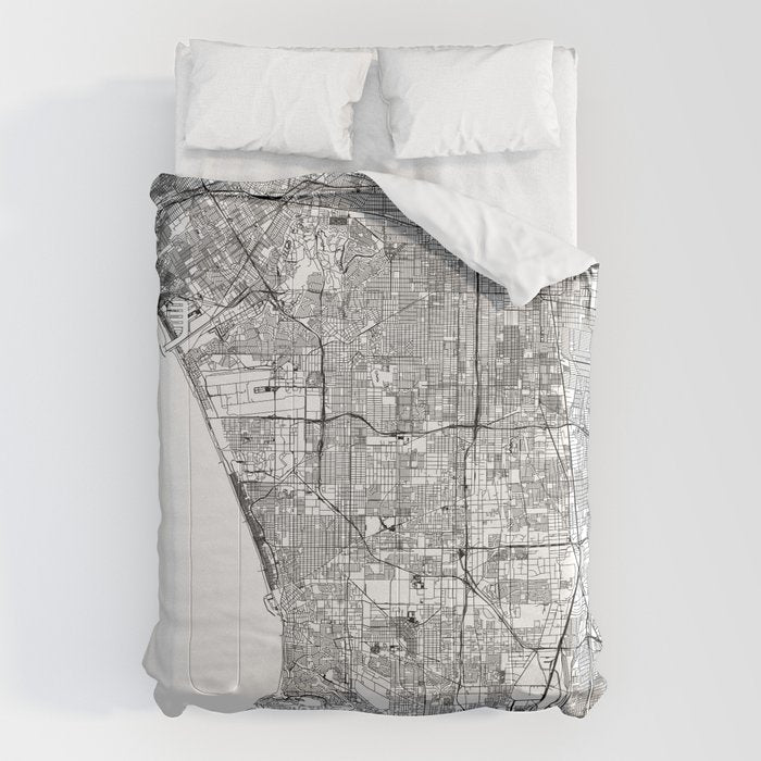 Los Angeles White Map Comforter Gallery Image 6