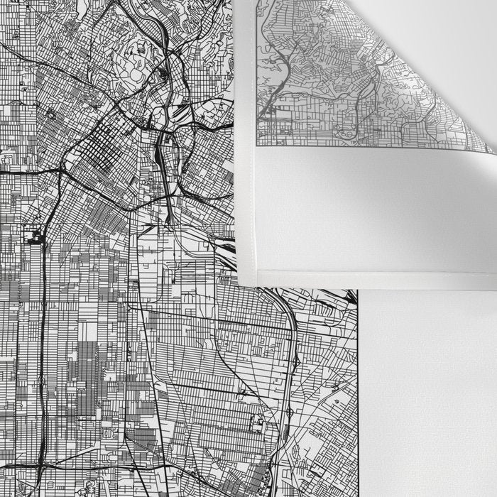 Los Angeles White Map Wall Tapestry Gallery Image 3