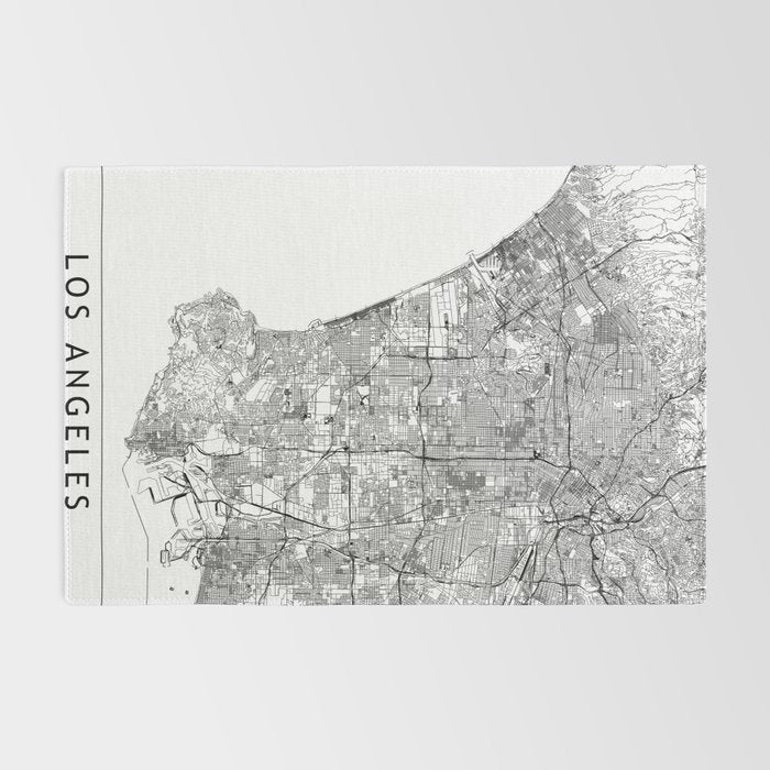 Los Angeles White Map Rug Gallery Image 2