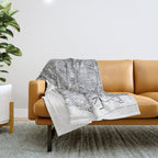 Los Angeles White Map Throw Blanket Gallery Image 1