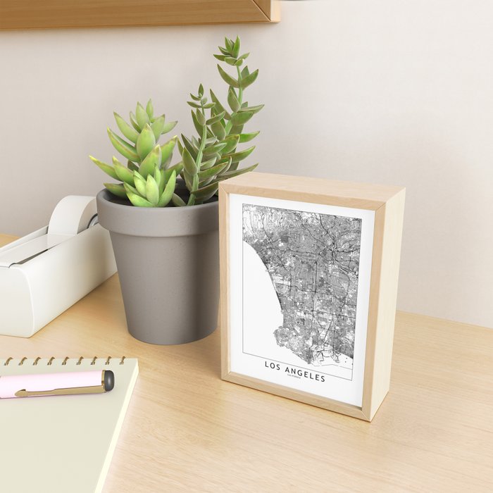 Los Angeles White Map Mini Art Print Gallery Image 2