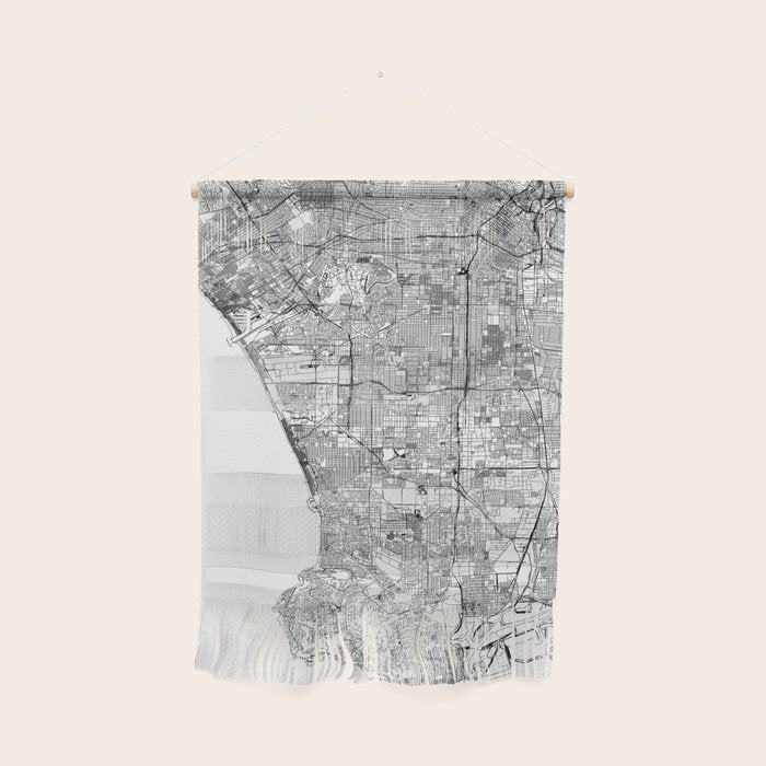 Los Angeles White Map Wall Hanging Gallery Image 1