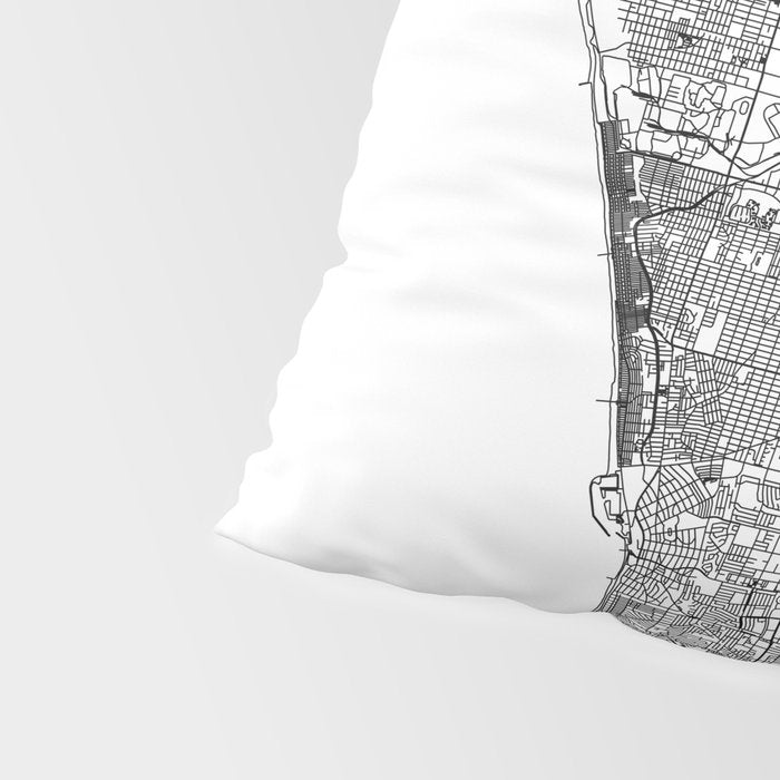 Los Angeles White Map Pillow Sham Gallery Image 4