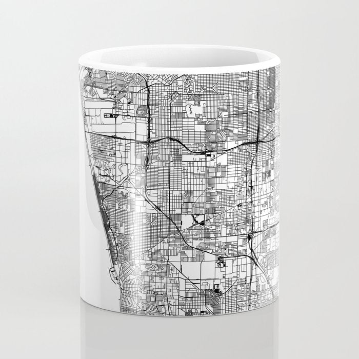 Los Angeles White Map Coffee Mug Gallery Image 4