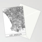Los Angeles White Map Stationery Card Gallery Image 2