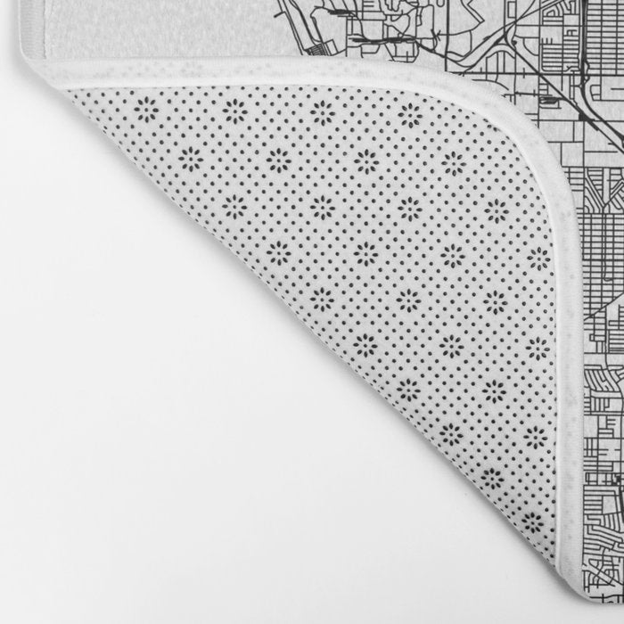 Los Angeles White Map Bath Mat Gallery Image 2