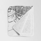 Los Angeles White Map Throw Blanket Gallery Image 3