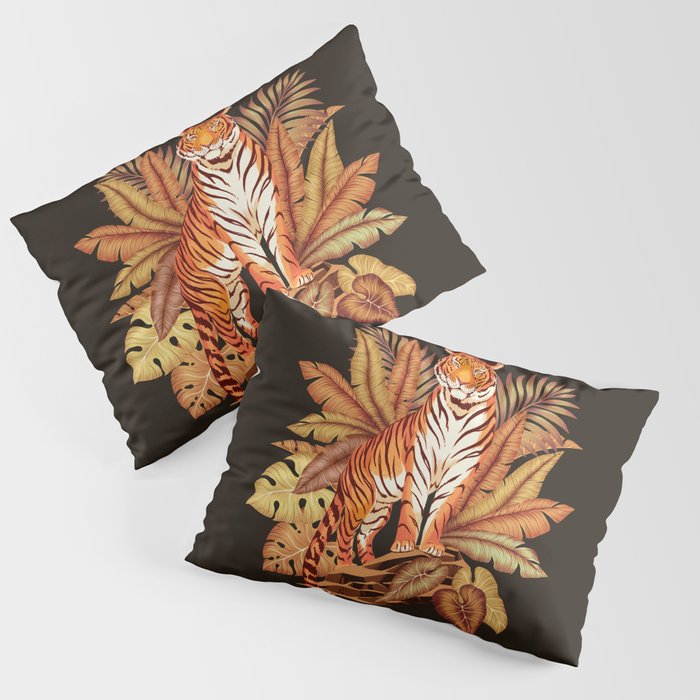 Autumn Jungle Tiger Pillow Sham Gallery Image 1