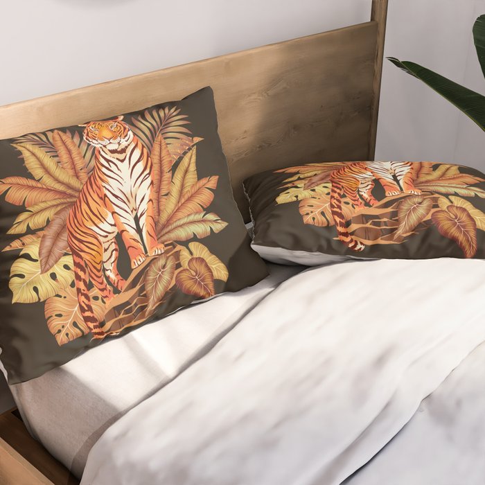 Autumn Jungle Tiger Pillow Sham Gallery Image 2