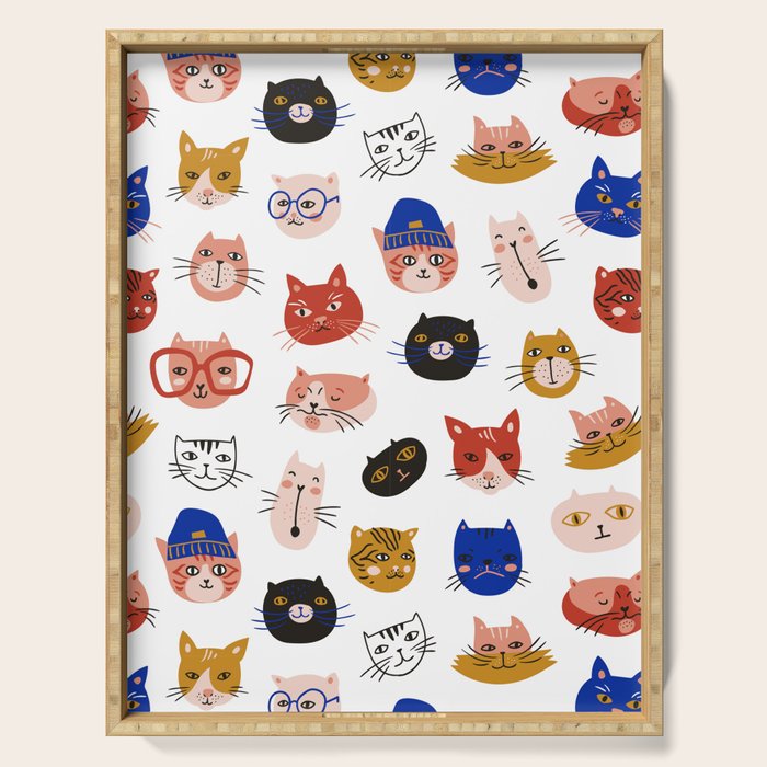 Fashionable cats Serving Tray Gallery Image 1