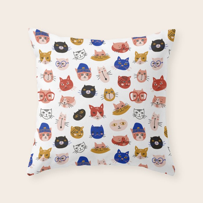 Fashionable cats Throw Pillow Gallery Image 6