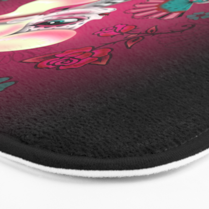 Rockabilly Blonde Sugar Skull Girl Bath Mat Gallery Image 3