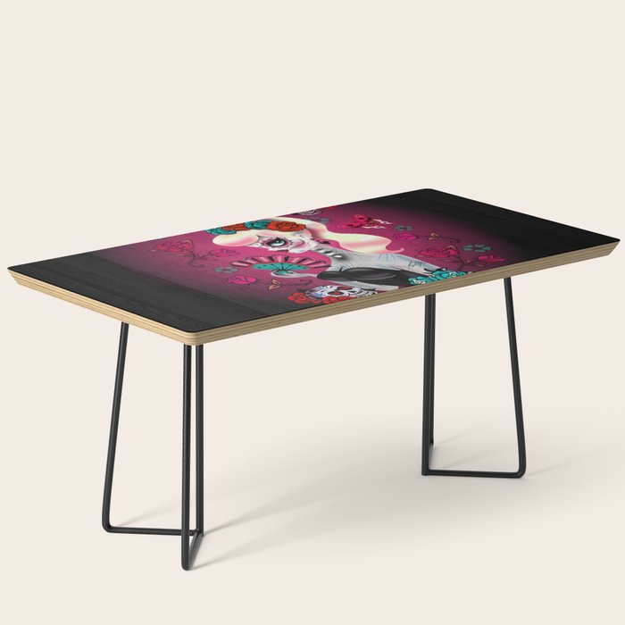 Rockabilly Blonde Sugar Skull Girl Coffee Table Gallery Image 1