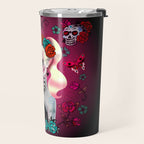 Rockabilly Blonde Sugar Skull Girl Travel Mug Gallery Image 2