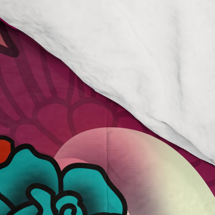 Rockabilly Blonde Sugar Skull Girl Comforter Gallery Image 4