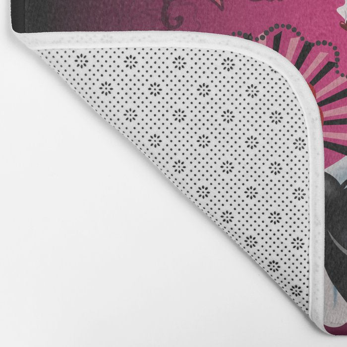 Rockabilly Blonde Sugar Skull Girl Bath Mat Gallery Image 2