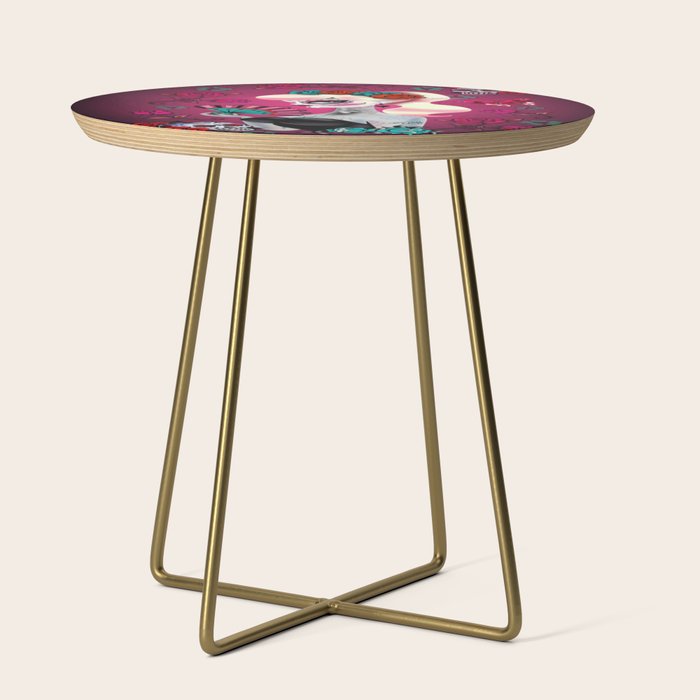Rockabilly Blonde Sugar Skull Girl Side Table Gallery Image 1